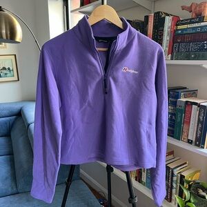 VINTAGE Berghaus Violet Cropped Quarter-Zip Fleece Pullover